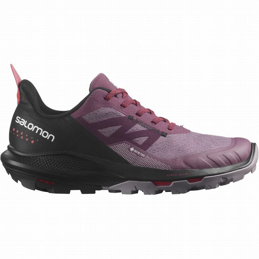 Salomon Outpulse Gore-tex Vandringsskor Dam Fuchsia/Svarta [UNM3932FE]